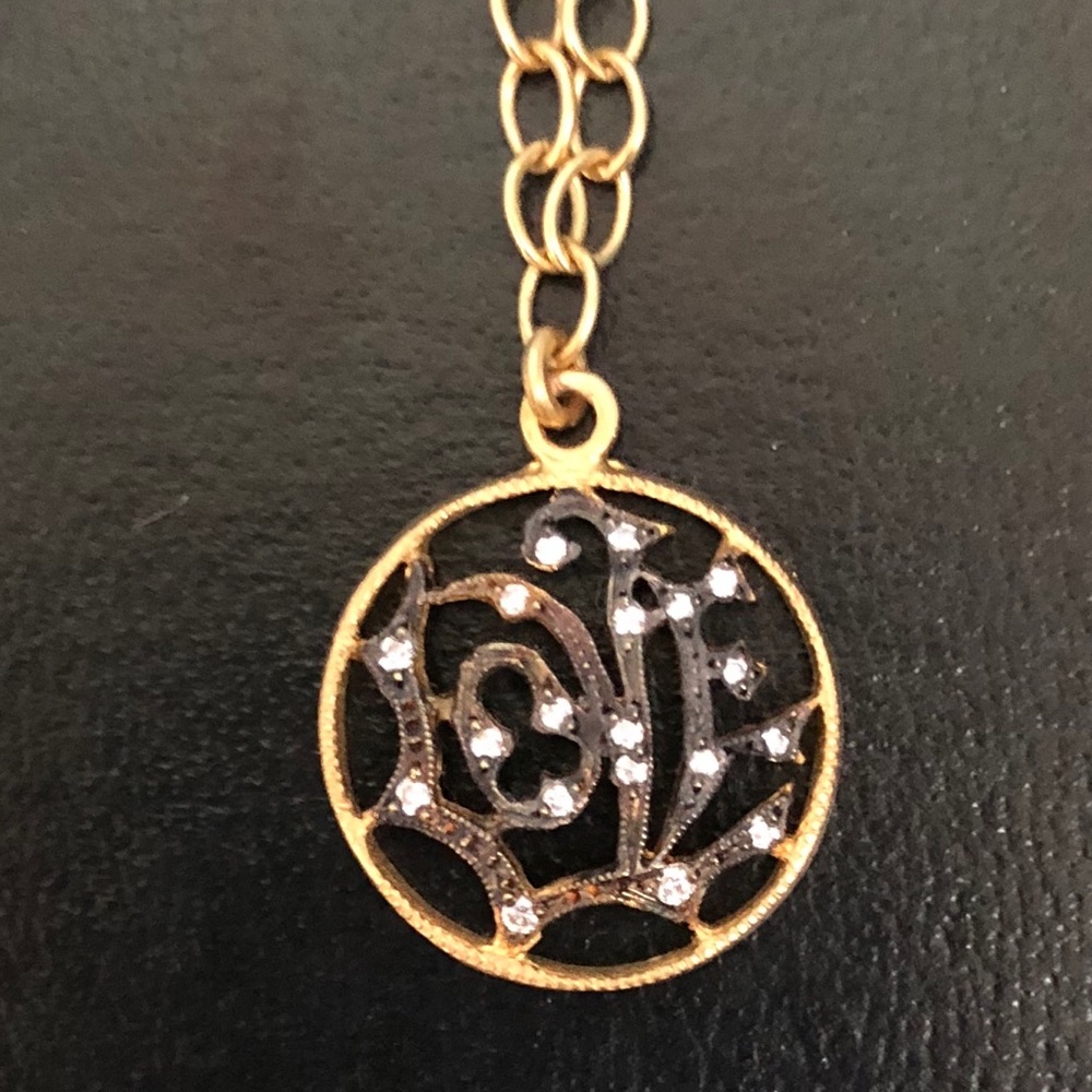 🎁Cathy Waterman platinum & diamond LOVE pendant🎁